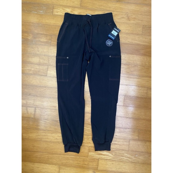 BNWT Small Dickies Womens Scrub Pants Black Joggers Riveting Collection - Picture 1 of 15